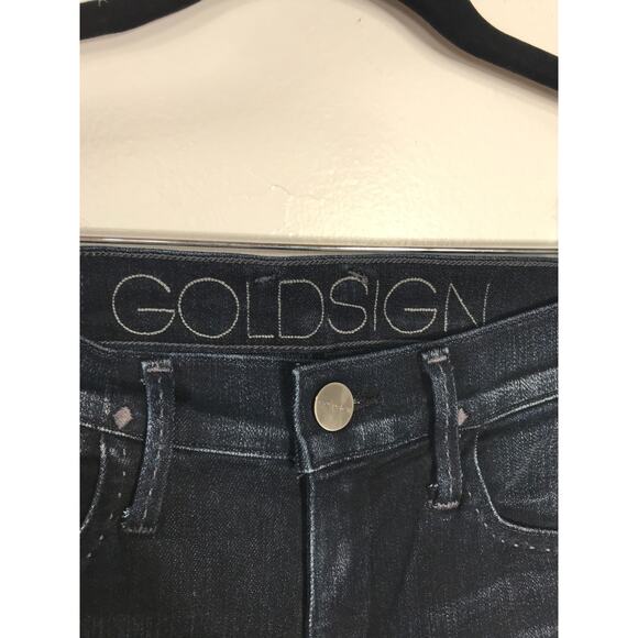 Goldsign Stella Dark Flare Jeans Womens 24 Capsule Bell Bottom Designer 70s Boho - Picture 4 of 13